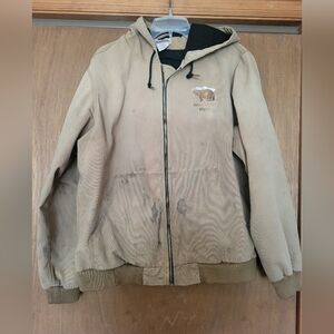 Men's L Tan Hooded Katahdin Iron Works Jacket